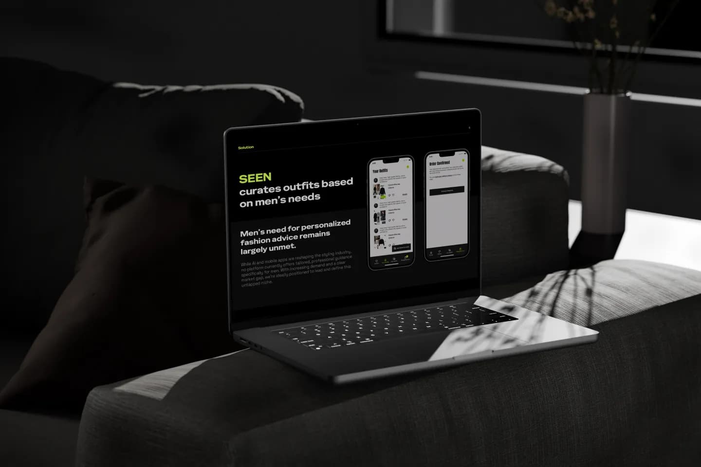 SEEN pitch deck — cover and opening slides
