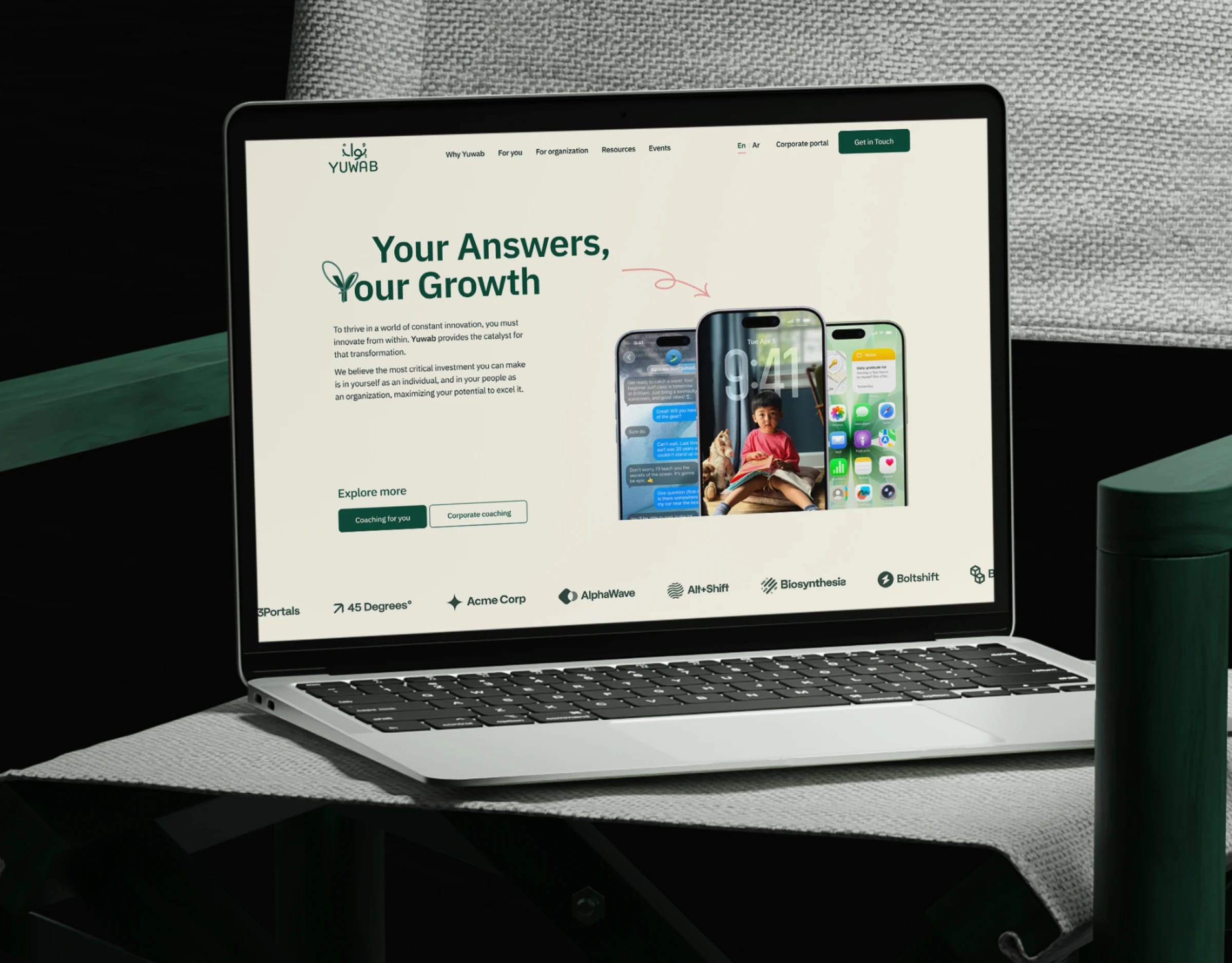 Yuwab — multi-page website for a coaching company