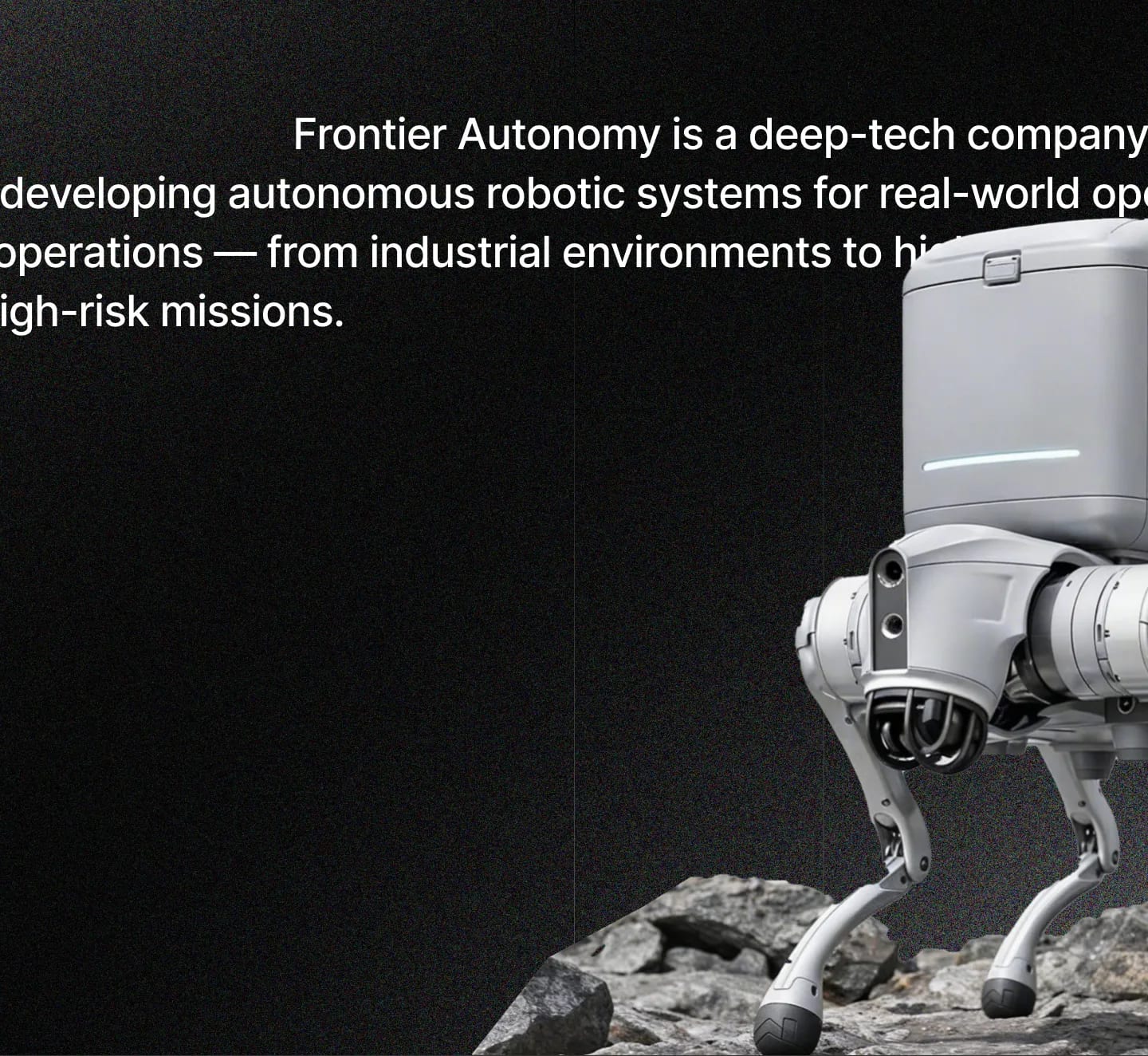 Frontier Autonomy — autonomous robotic system in an operational environment