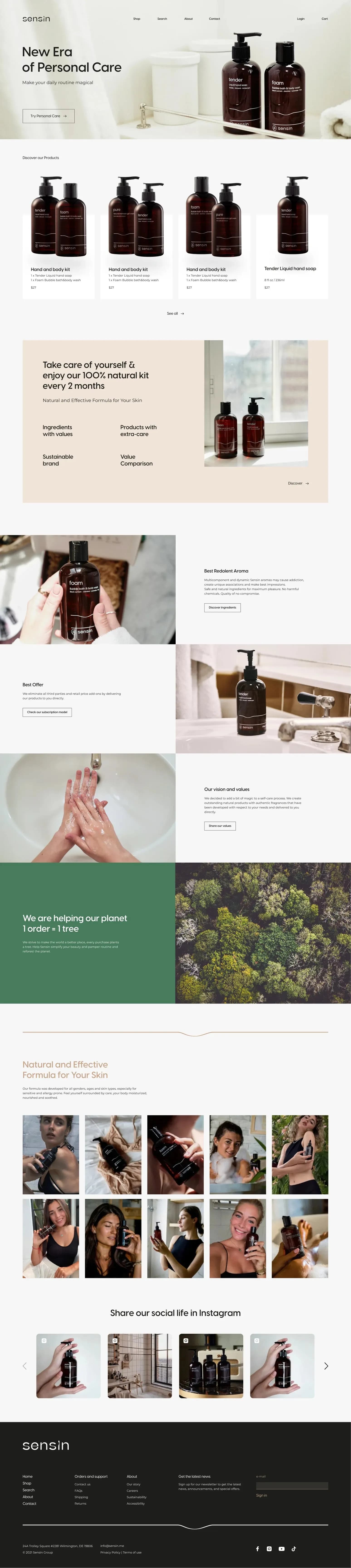 Product page detail with ingredient story and reviews