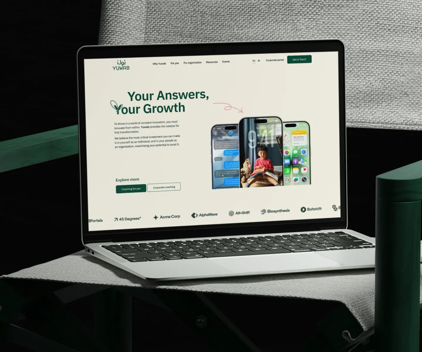 Yuwab — multi-page website for a coaching company