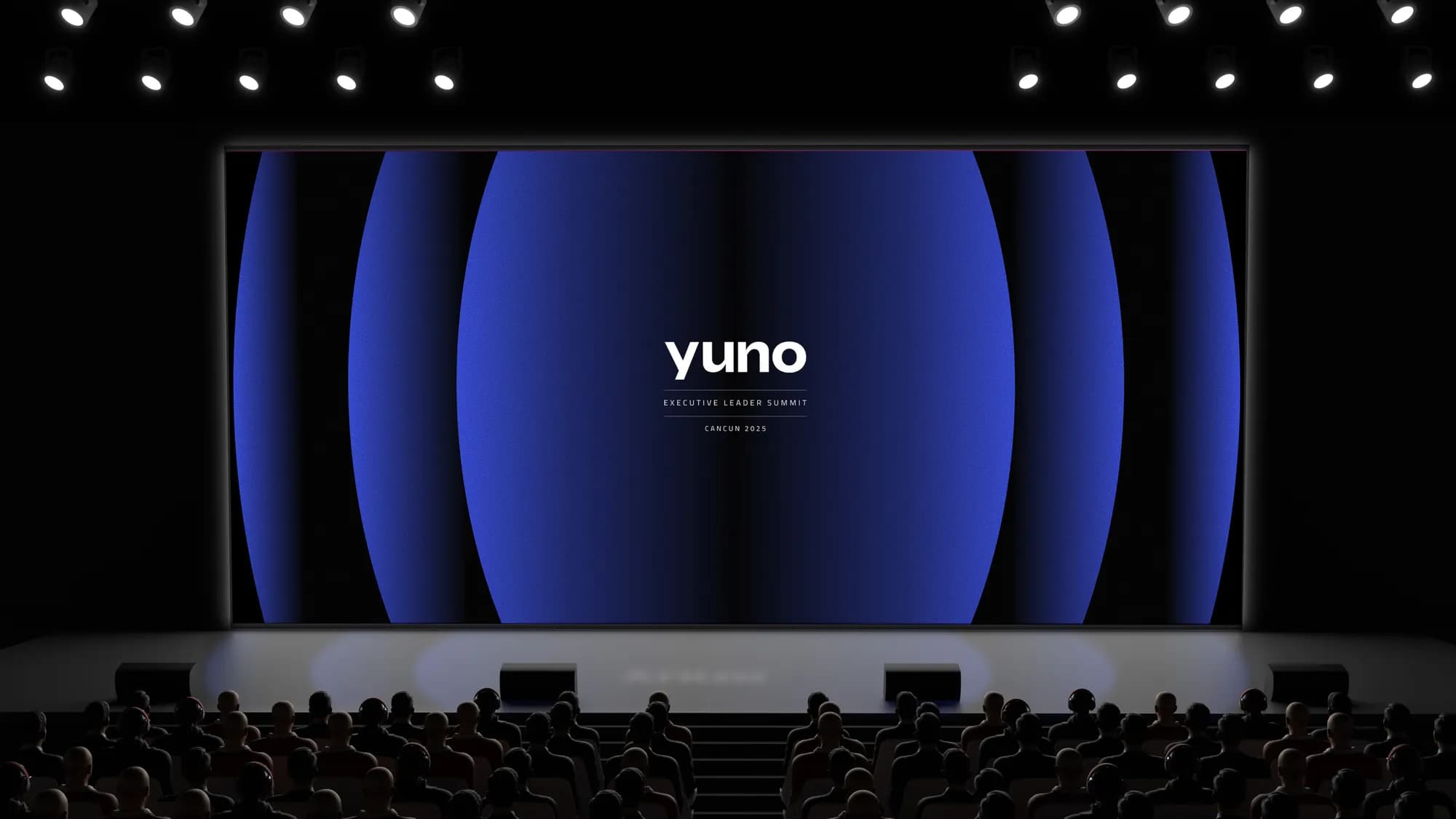 Summit applications — venue branding, print, and motion